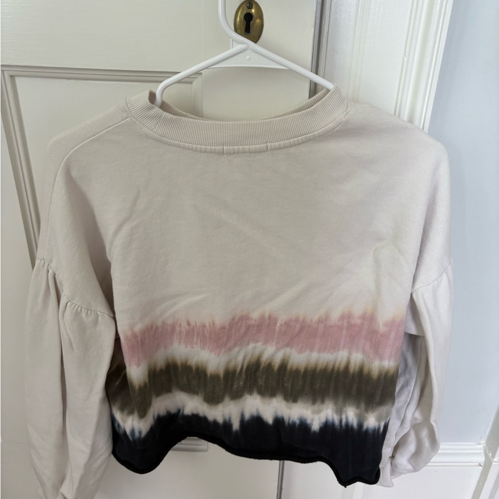 Z Supply Cream Crop Hoodie Relaxed Fit